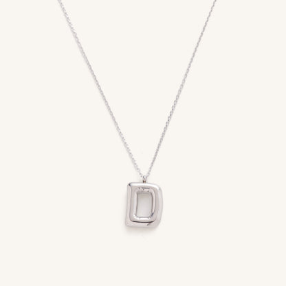 Bubble Initial Charm Necklaces- Silver