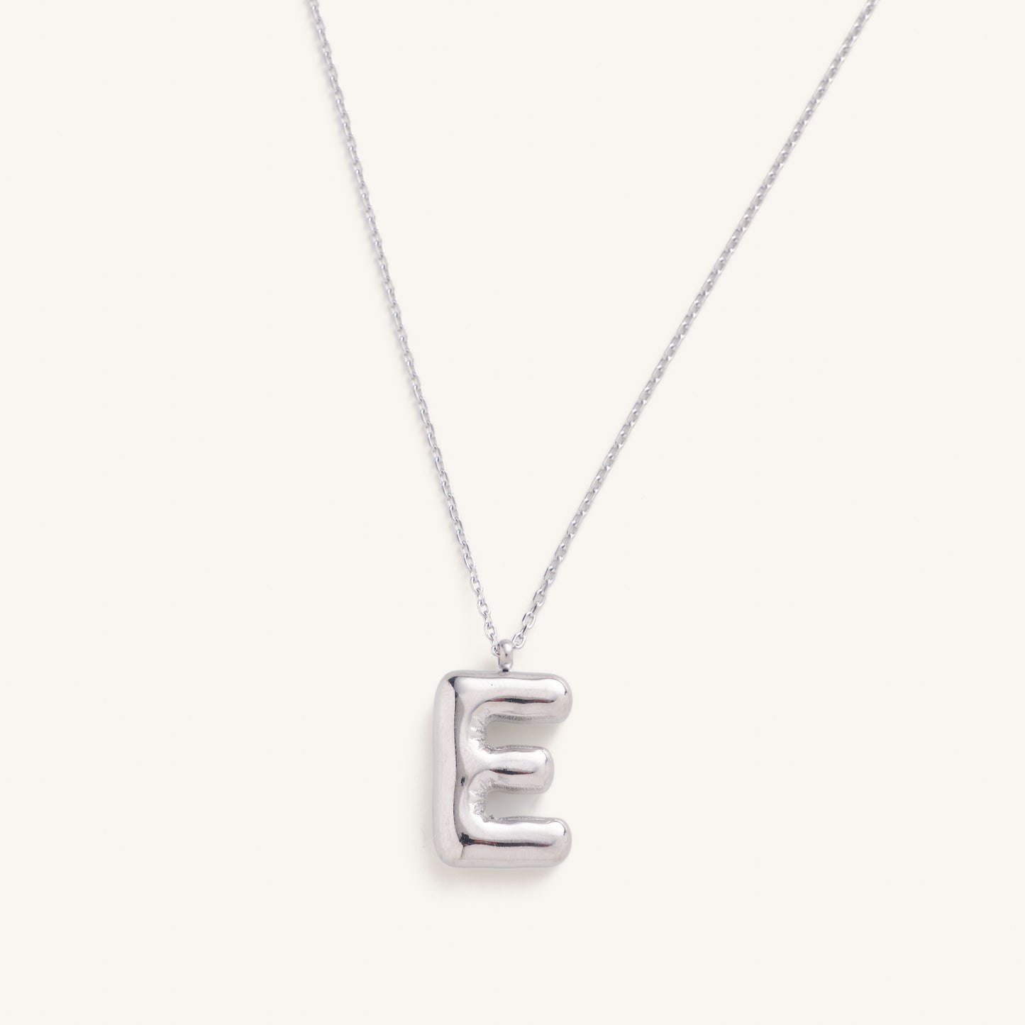 Bubble Initial Charm Necklaces- Silver