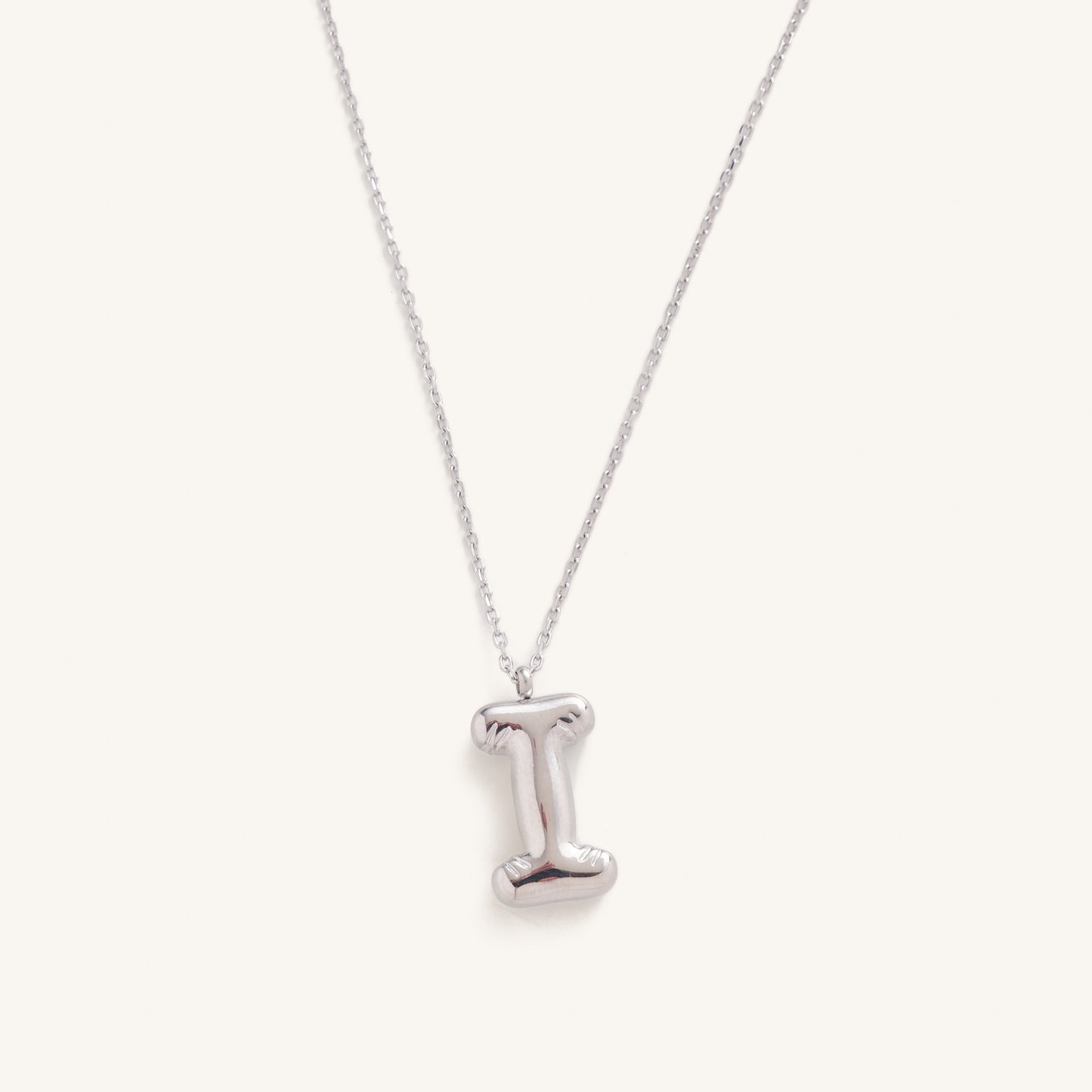 Bubble Initial Charm Necklaces- Silver