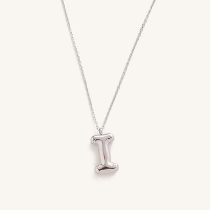 Bubble Initial Charm Necklaces- Silver