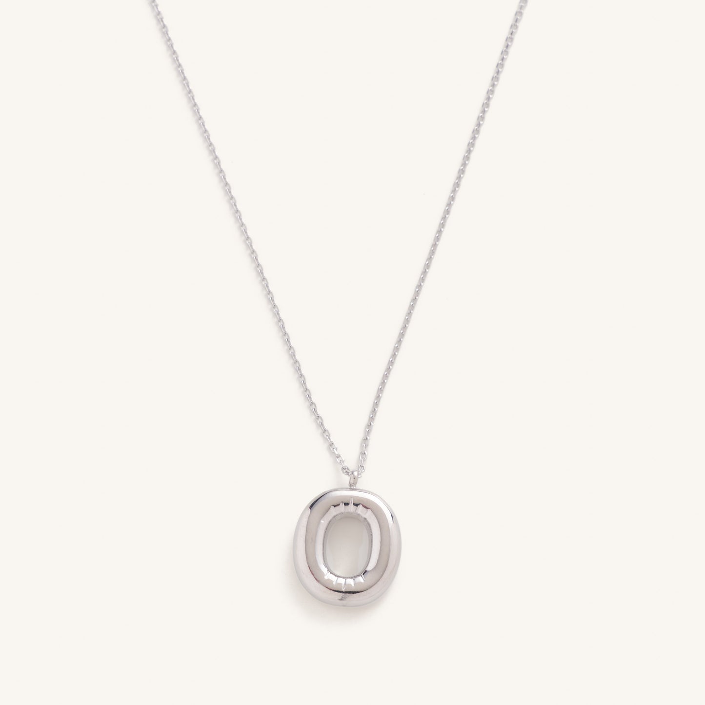 Bubble Initial Charm Necklaces- Silver