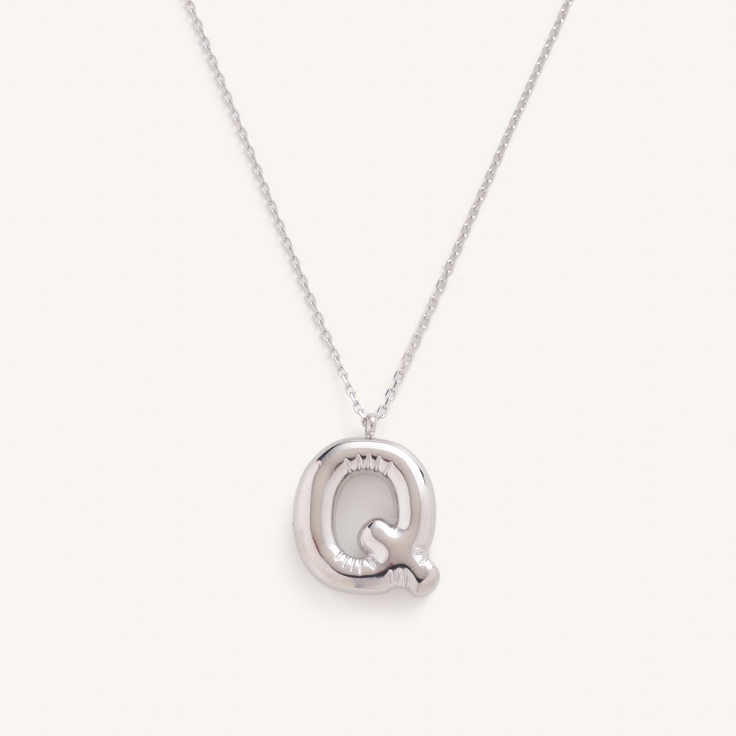 Bubble Initial Charm Necklaces- Silver