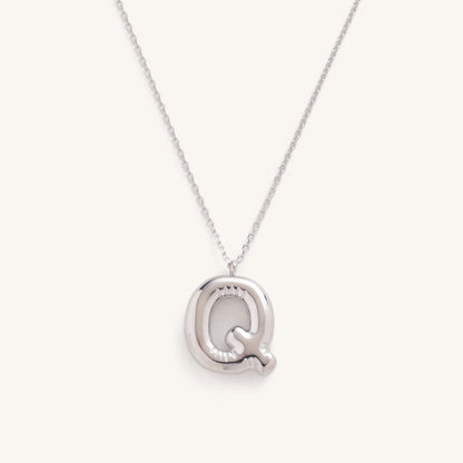 Bubble Initial Charm Necklaces- Silver