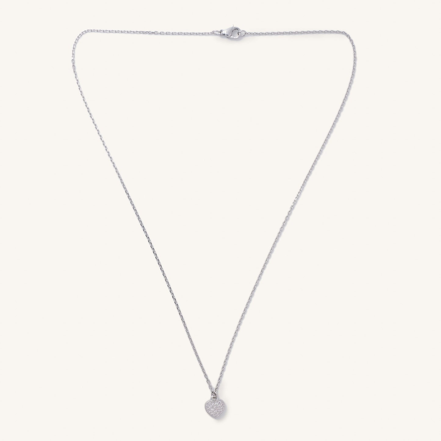 Silver Crystal Heart Necklace