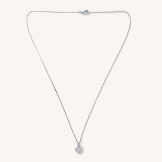 Silver Crystal Heart Necklace