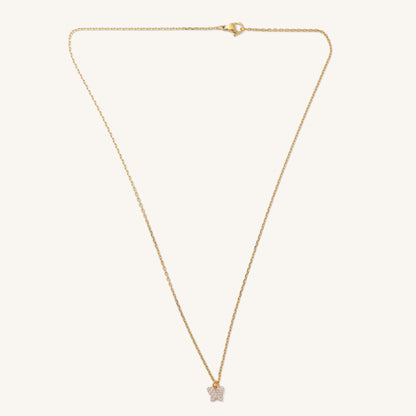 Gold Crystal Butterfly Necklace