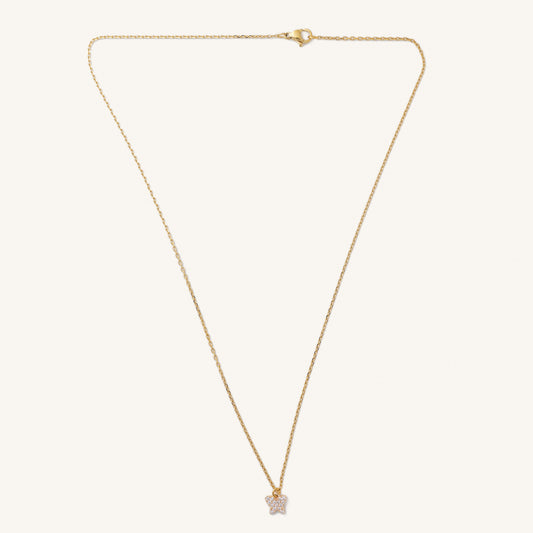 Gold Crystal Butterfly Necklace