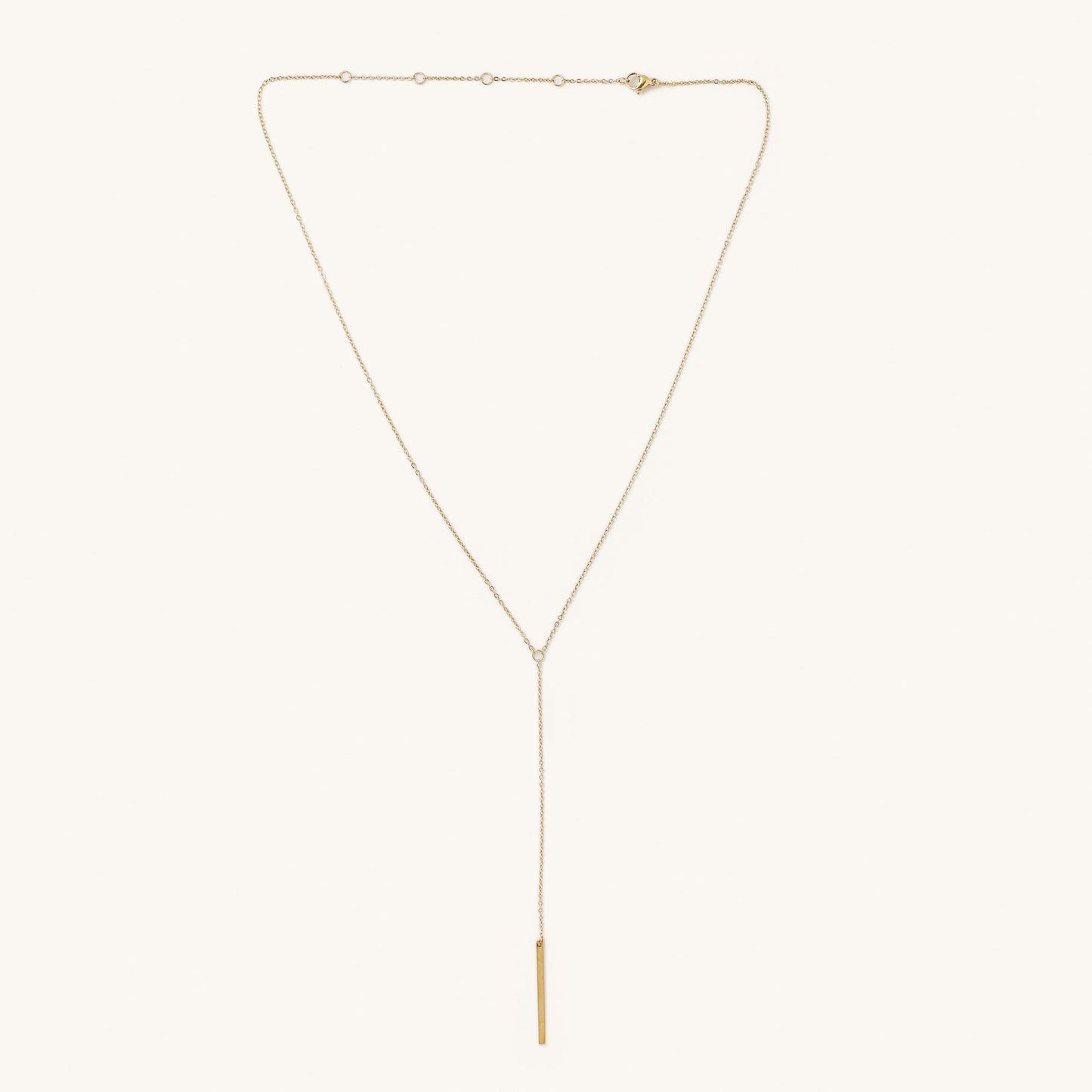 Dainty Gold Chain Lariat- Waterproof