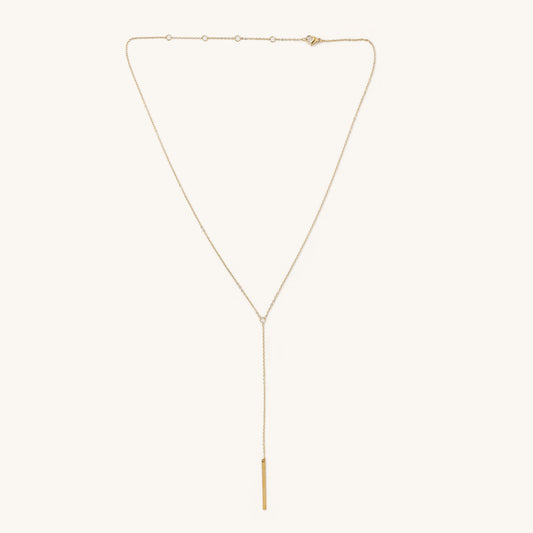 Dainty Gold Chain Lariat- Waterproof