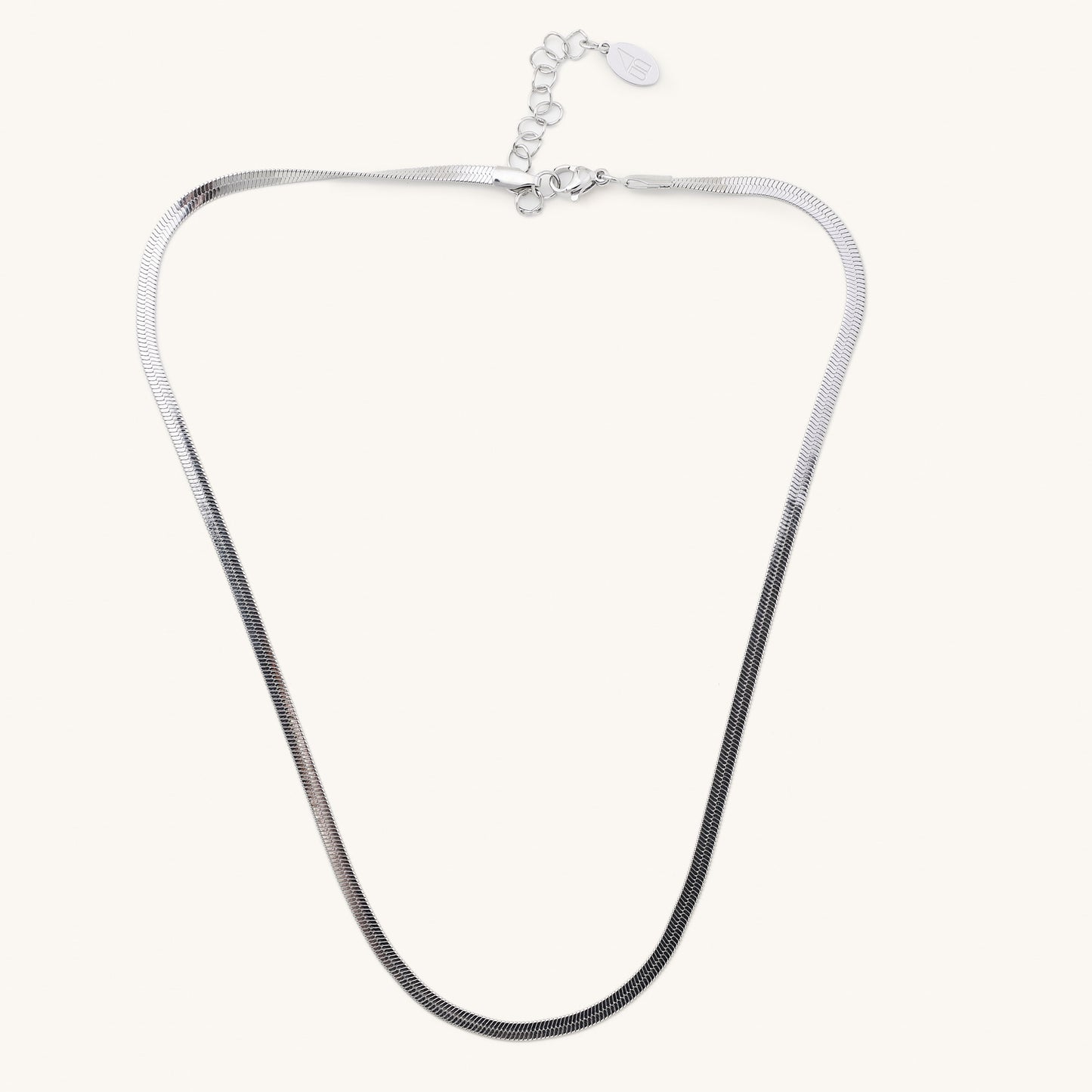 Silver Herringbone Necklace