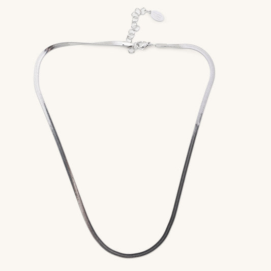 Silver Herringbone Necklace