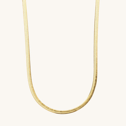 Gold Herringbone Necklace-3MM
