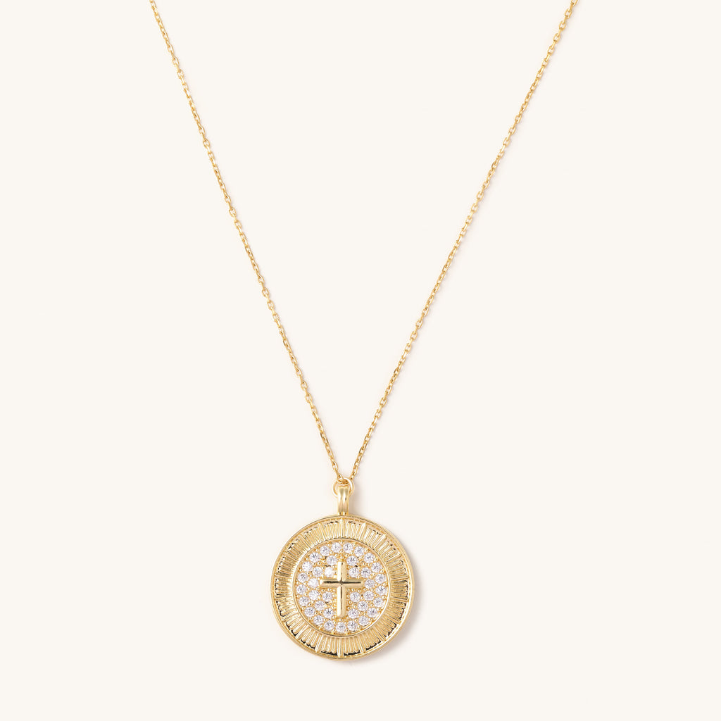 Shimmering Cross Coin Adjustable Necklace - Nikki Smith Designs 