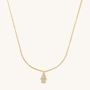 Golden Opal Hamsa Necklace