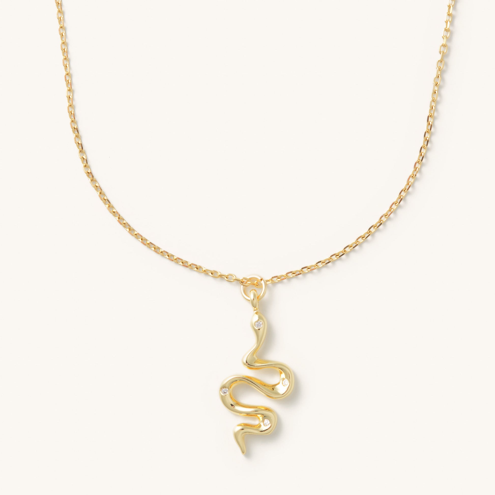 Gold Snake Short Necklace - Nikki Smith Designs 
