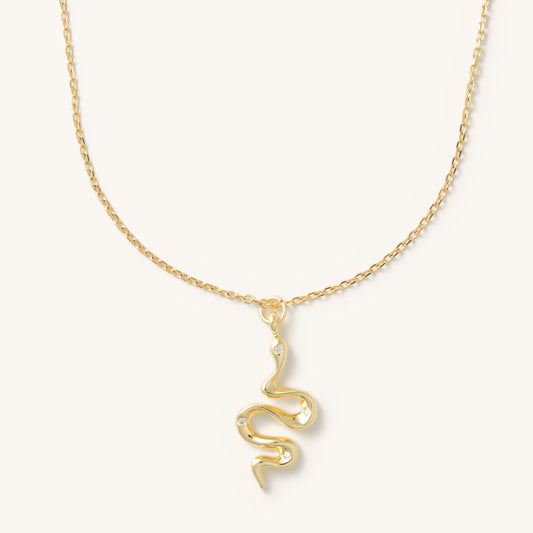 Gold Snake Short Necklace - Nikki Smith Designs 