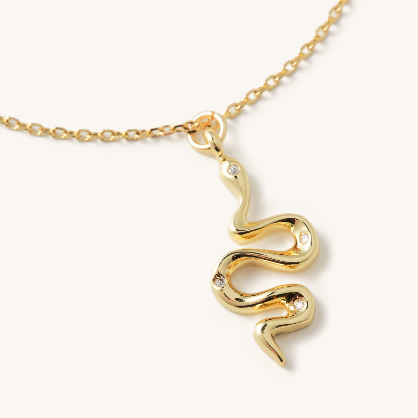 Gold Snake Short Necklace - Nikki Smith Designs 