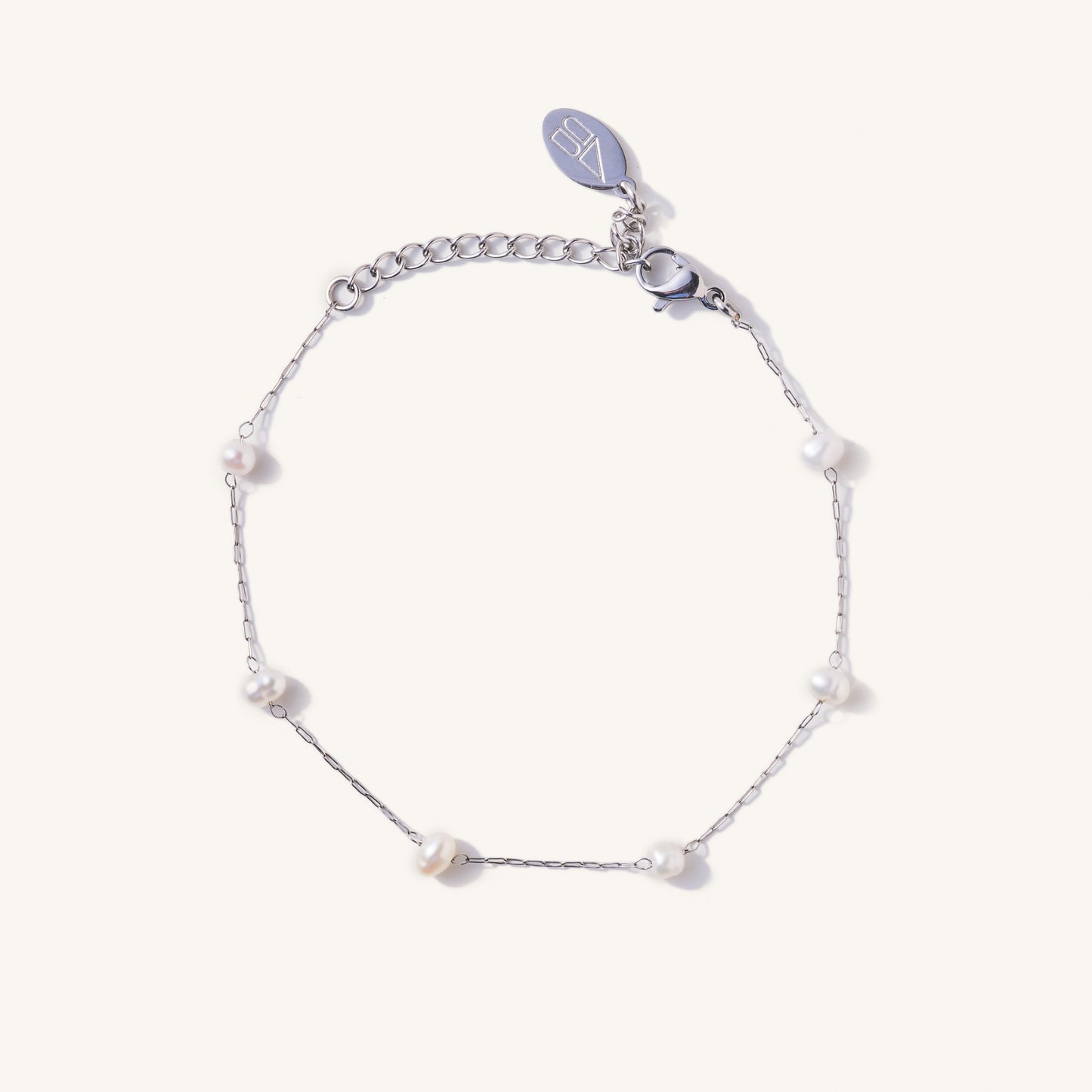 Silver Camille Pearl Bracelet