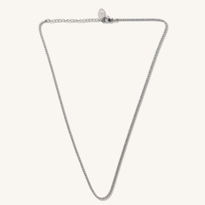 Silver Micro Tennis Necklace- Waterproof