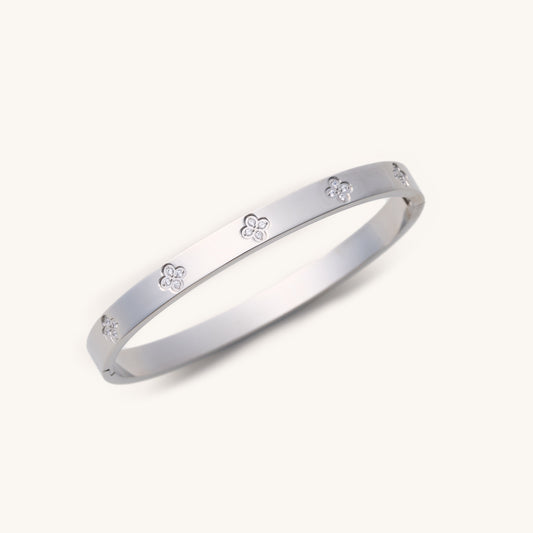 Flora Silver Bangle