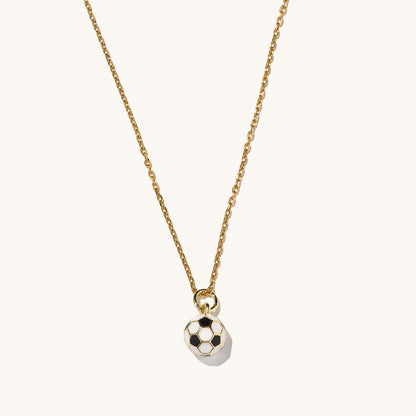 White Soccer Ball Necklace