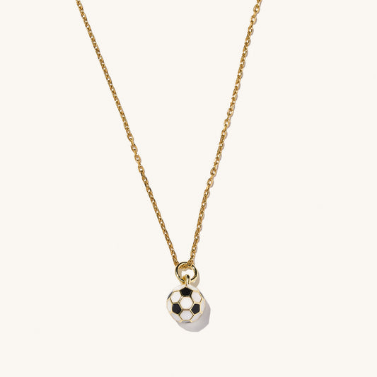 White Soccer Ball Necklace