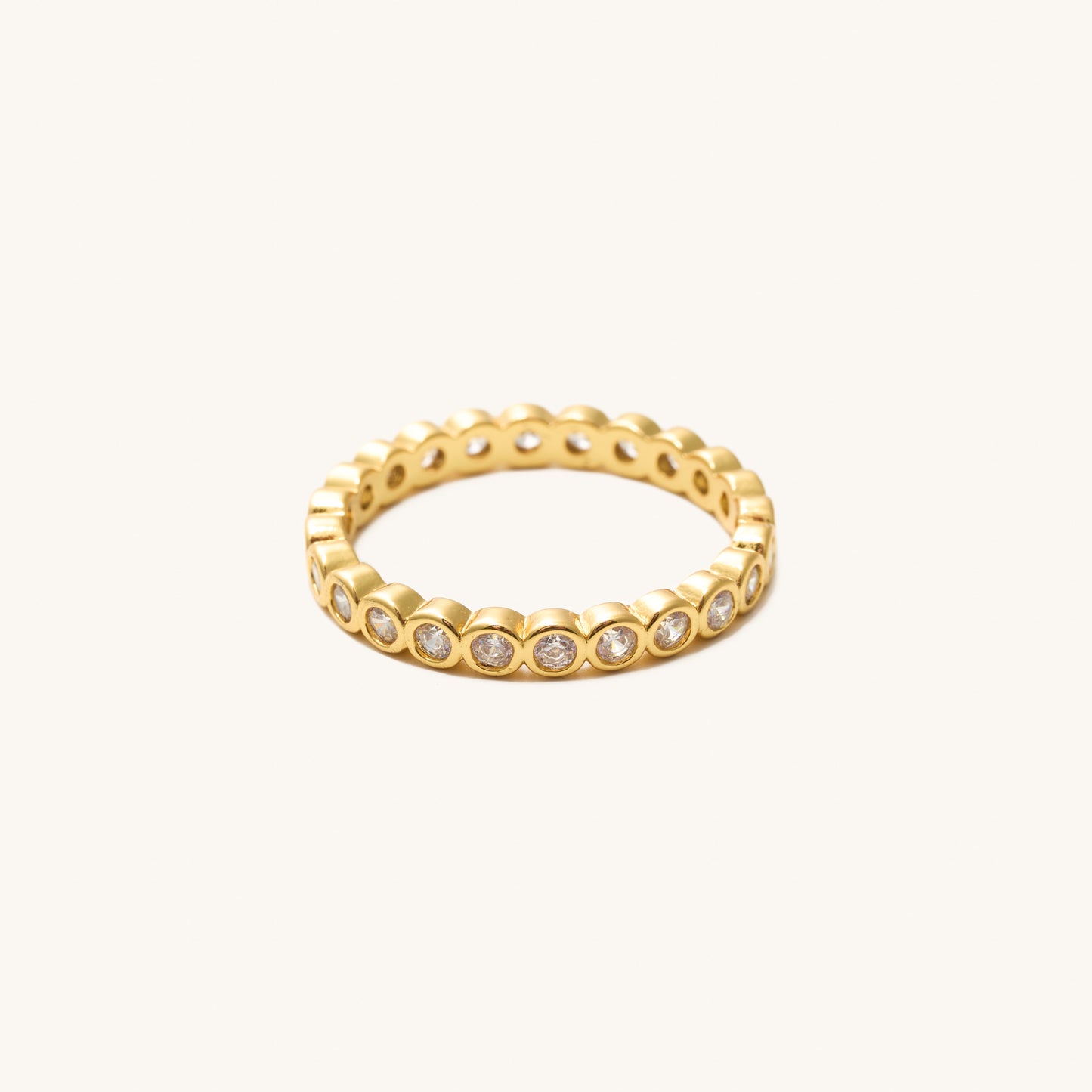 Evie Gold Circle Gem Ring