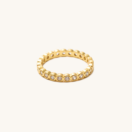 Evie Gold Circle Gem Ring
