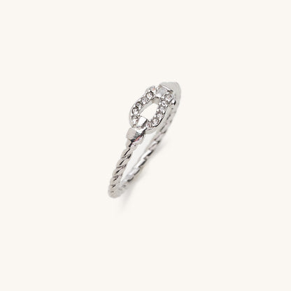 Mandy Silver Buckle Ring