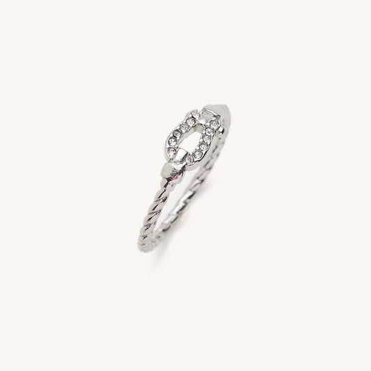 Mandy Silver Buckle Ring