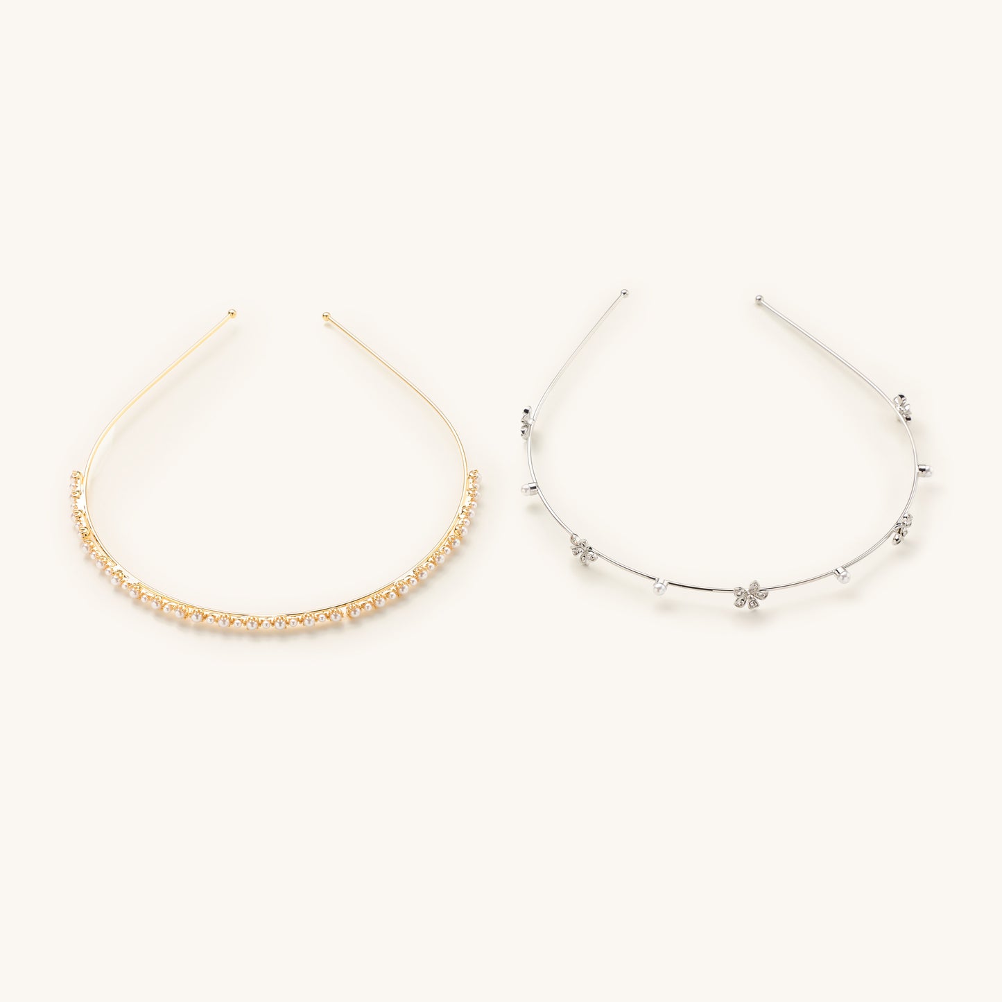 2 Pack Flower and Pearl Headbands