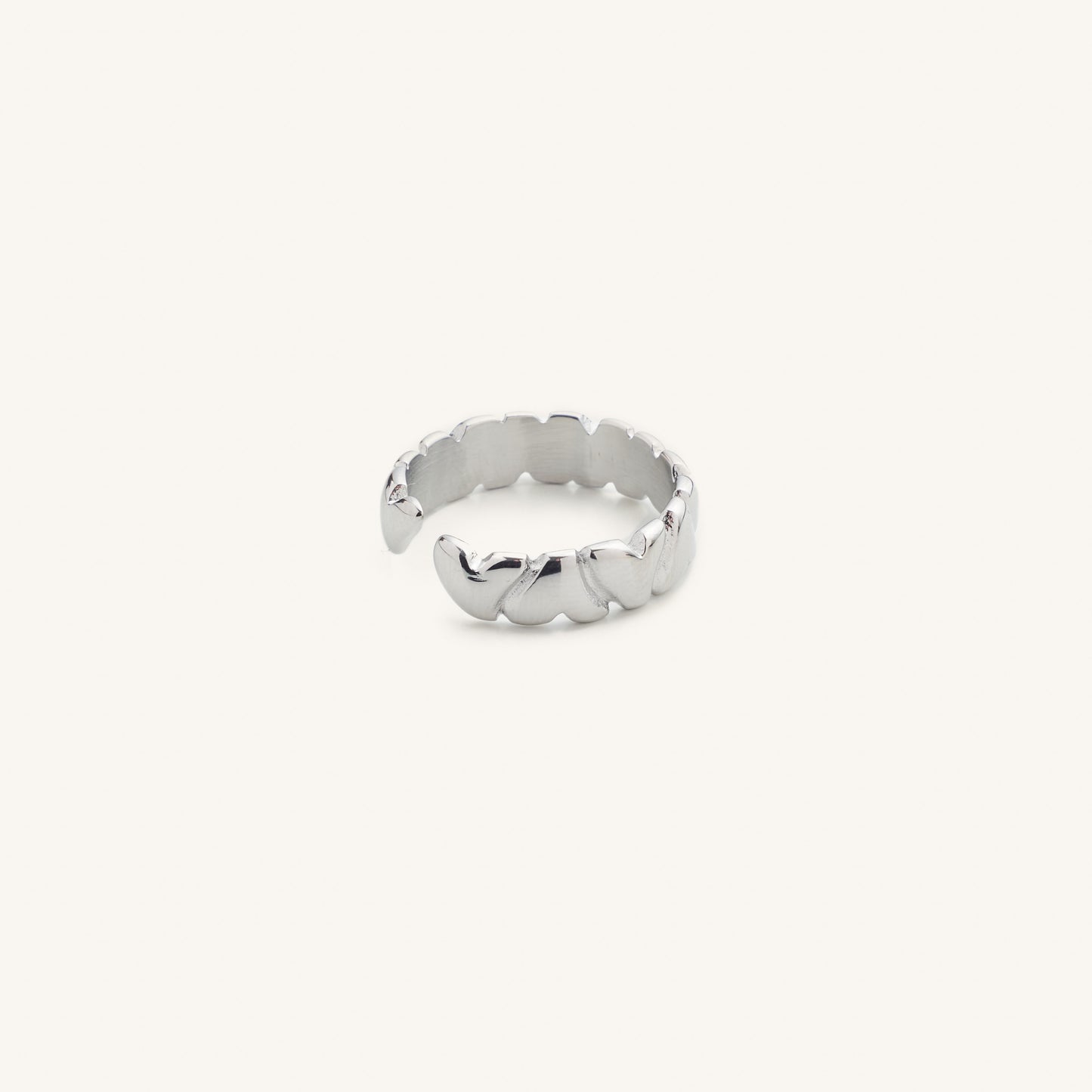 Jackie Bubble Heart Ring-Silver