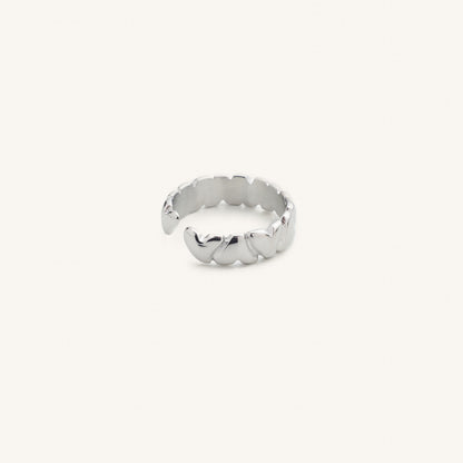 Jackie Bubble Heart Ring-Silver