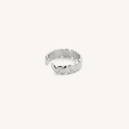 Jackie Bubble Heart Ring-Silver