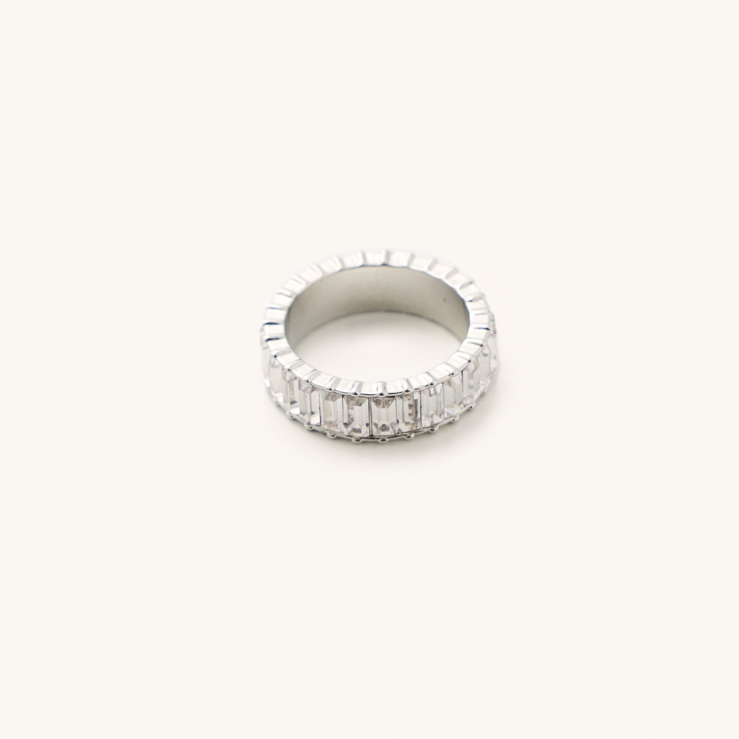 Waterproof Silver Crystal Shimmer Ring