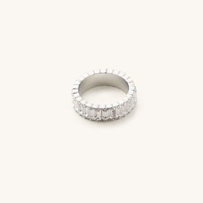 Waterproof Silver Crystal Shimmer Ring