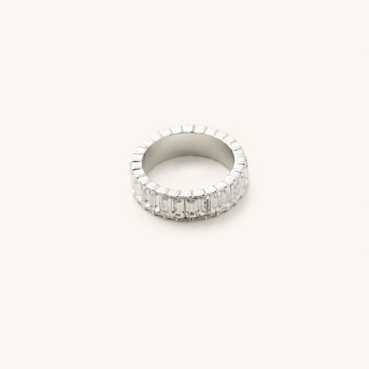 Waterproof Silver Crystal Shimmer Ring