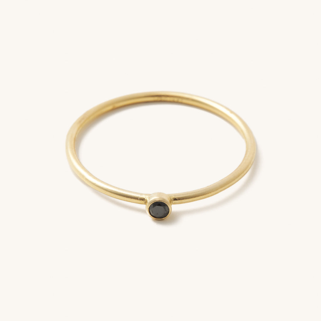 Black Gem Stackable Gold Ring - Nikki Smith Designs 