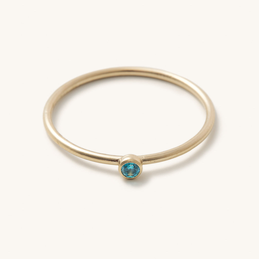 Blue Topaz Stackable Gold Ring - Nikki Smith Designs 