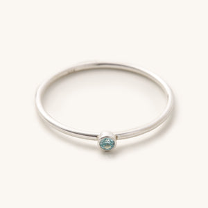 Blue Topaz Gem Stackable Sterling Ring - Nikki Smith Designs 