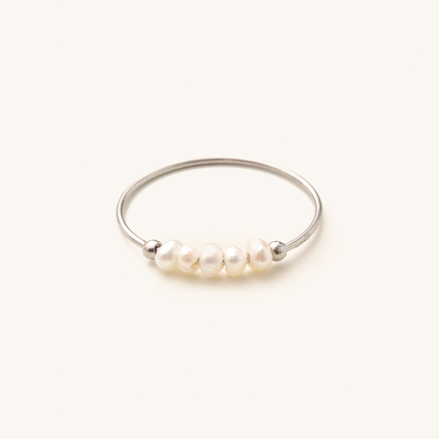 Polly Pearl Ring- Silver