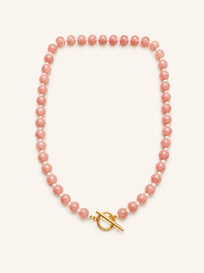 Rose Beaded Toggle Necklace