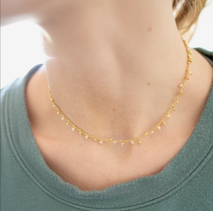 White Mini Beaded Choker