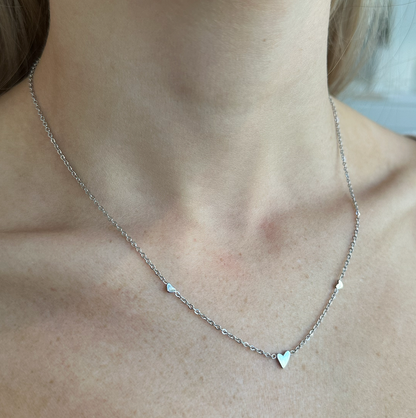 Silver Alice Triple Heart Necklace