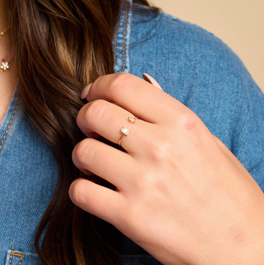 Rosie Dainty Crystal Adjustable Ring