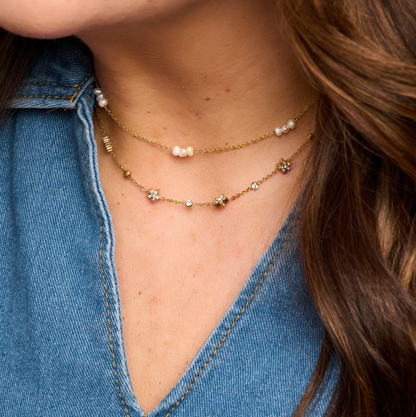 Jessica Crystal Flower Necklace