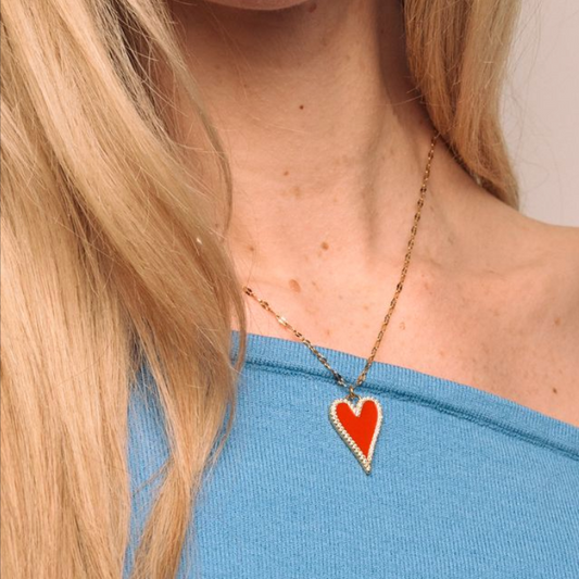Meg Red Heart Necklace