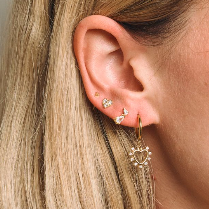 Crystal Mini Heart Studs
