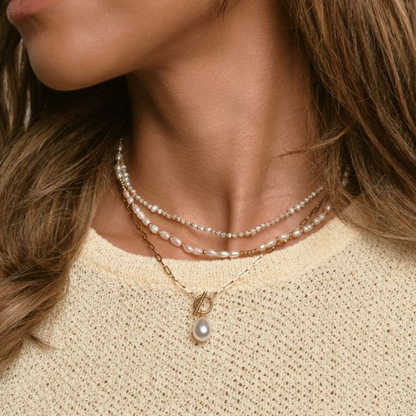 Pearl Gold Bead Necklace