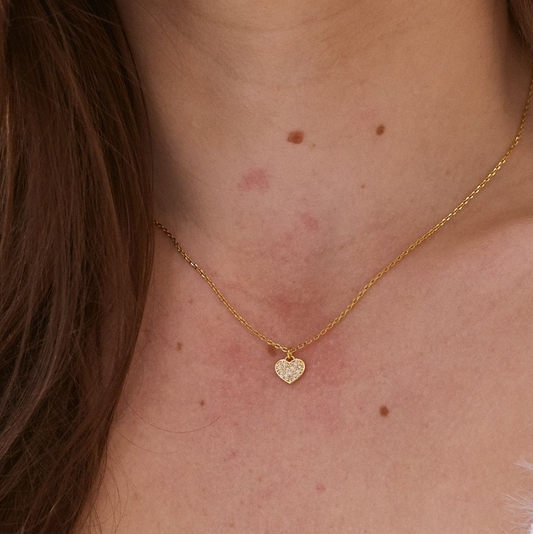 Gold Crystal Heart Necklace